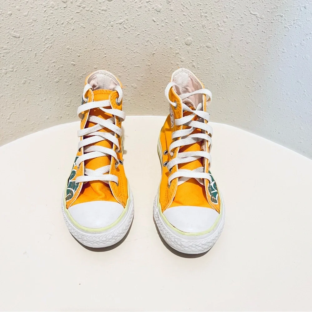 Converse Kids Custom Rare Unisex Hi Top Yellow Sneakers Size 12